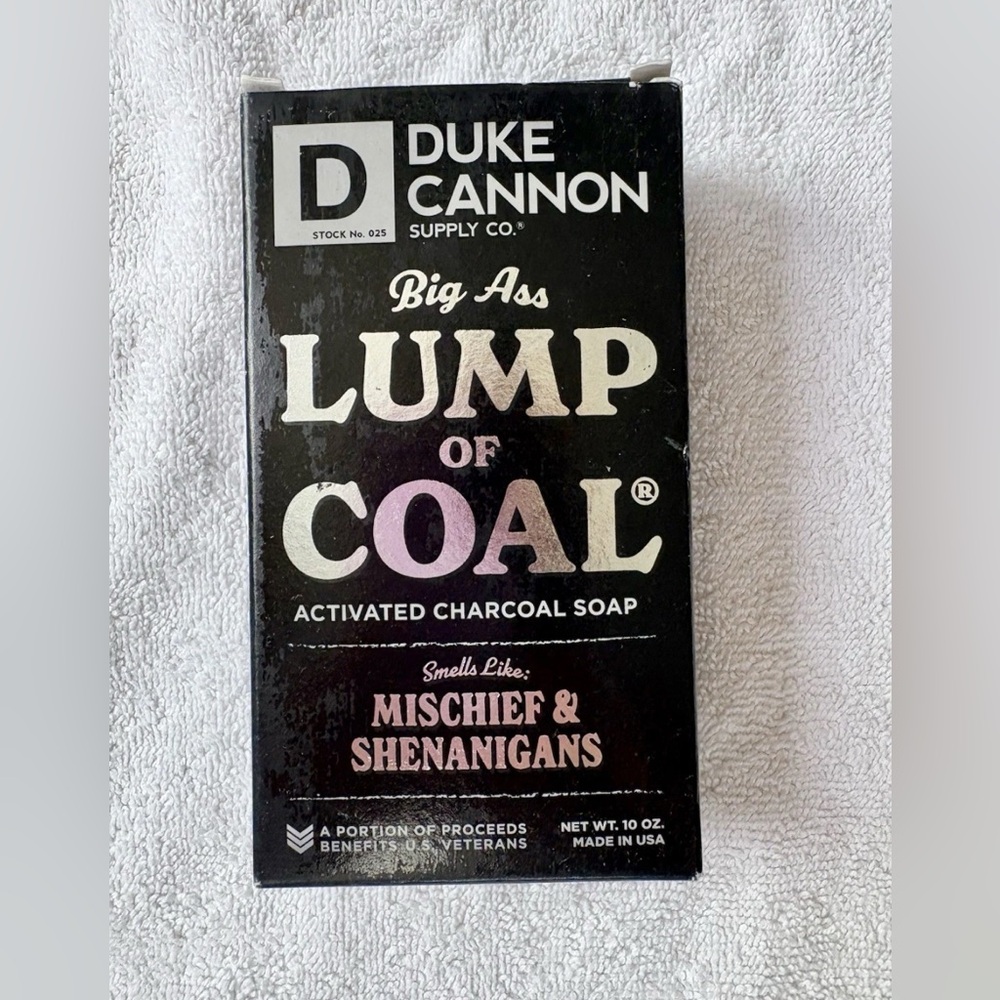 Lump of Coal Black Activated Charcoal Soap Duke Cannon Holiday Stocking Gag Gift